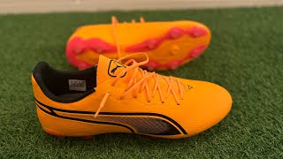 Puma King Pro FGAG Boots Review  On Feet amp Unboxing ASMR  Puma Forever Faster Pack 4K [upl. by Viking]