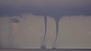 Twin waterspouts spotted off Floridas coast [upl. by Dlanigger]