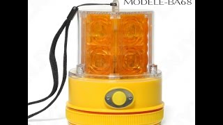 GYROPHARE LED ORANGE GYROPILOT B68 AUTONOME MAGNETIQUE A PILE [upl. by Htederem982]