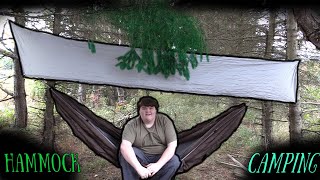 Solo Overnight Hammock Camp In The Rain Pinegrove Campsite [upl. by Trela]