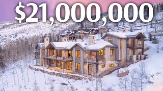 Inside a 21000000 Modern Colorado Mountainside Oasis  MEGA MANSION TOUR [upl. by Holmann]