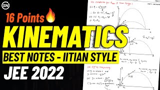 Kinematics के best short notes  IITIAN Style  JEE Main JEE Advanced NEET [upl. by Yaral]