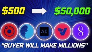 50 TO 100X TOP 5 AI CRYPTO ALTCOINS FOR NEXT BULL RUN URGENT [upl. by Tanny64]