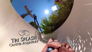 Caneva AquaPark Tri Splash Bodyslide right 360° VR POV Onride [upl. by Alby355]