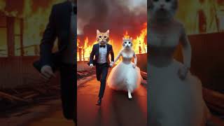 Epic Fire Breaks Out at Cat Couples Wedding 🙀 cat cutecat shorts [upl. by Renba]