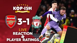 AWFUL RESULT FOR THE REDS  ARSENAL 31 LIVERPOOL  LIVE MATCH REACTION amp PLAYER RATINGS [upl. by Llertram]