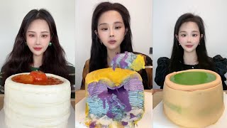 ASMR EAT COLORFUL CAKES IN LATEST MUKBANG VIDEO [upl. by Dewey]