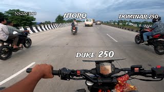 Evening Ride With Friends  Ns200 bs3  Duke 250 vs Dominar 250 D25TRIDER [upl. by Hal]