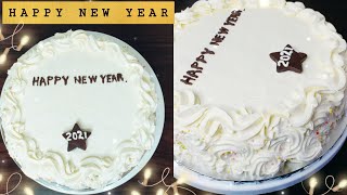 New Year Cake  Happy New Year  Happy new year cake  New year special  Vanilla sponge cake [upl. by Ion]