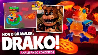 NOVO BRAWLER DRAKO TRIO do ASH e GROM  Analisando conceitos  Brawl Stars [upl. by Malha]