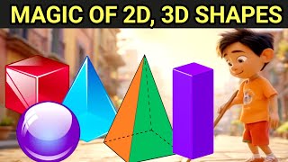 2D And 3D Shapes । Magic of 2d And 3d Shapes bacchokiabc [upl. by Bent]