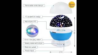 Projector 360 Night lightKids Night Light🚨Star Night LightMoon 🌝 amp Star✨ [upl. by Amor]