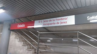 Trenes pasando por la estación del Estadio Cádiz [upl. by Tri]