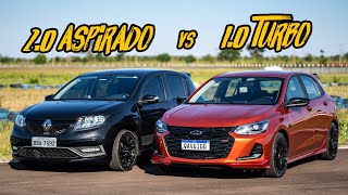 SANDERO RS VS ONIX TURBO 2020 ESPORTIVO AGUENTA O TURBO [upl. by Lleihsad]