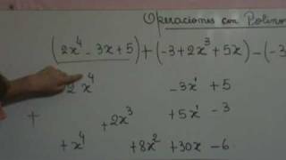 OPERACIONES CON POLINOMIOS SUMA ALGEBRAICAwmv [upl. by Godfree]