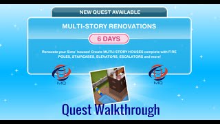 The Sims FreePlay  MultiStory Renovations Quest Walkthrough [upl. by Gilud927]