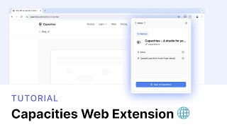 How to Use the Capacities Web Extension 🌐 [upl. by Narod681]