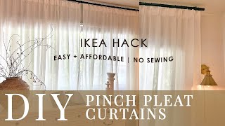 DIY Pinch Pleat Curtains  IKEA HACK [upl. by Alemaj745]