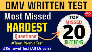 20 Hardest Questions at DMV Written Test 2024  DMV Written Test 2024  CA DMV Senior Written Test [upl. by Elohcin]