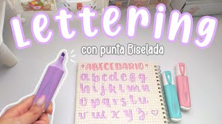 LETTERING PARA PRINCIPIANTES ✍️✨  ¿cómo hacerlo con punta BISELADA tutorial  abecedario [upl. by Benedetto]