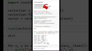 CountVectorizer in NLP shorts nlp vector python [upl. by Naam709]