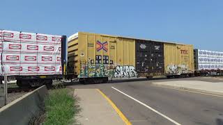 CN Southbound Mixed Train w Union Pacific Power Trailing 81924 Ladysmith WI [upl. by Rehpotsirhk]