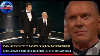 Danny DeVito y Arnold Schwarzenegger amenazan a Michael Keaton en los premios Oscar 2024 [upl. by Arreip]