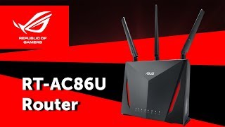 Prezentare Router Gigabit pt Gaming ASUS RTAC86U [upl. by Atihcnoc]