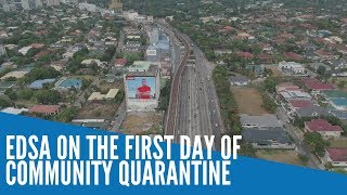 Few vehicles pass Edsa on the first day of community quarantine [upl. by Polish12]