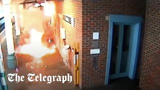 Ebike bursts into flames during rush hour at Sutton Station [upl. by Basilio]