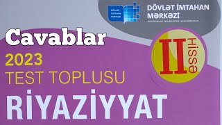 Riyaziyyat yeni test toplusu cavabları 2ci hissə 2023 DİM [upl. by Jacquelyn]