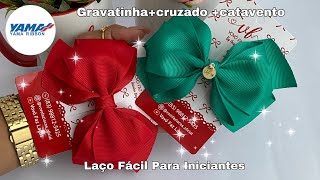 LÃÃ‡O CRUZADO PARA INICIANTES INSPIRAÃ‡ÃƒO PARA O NATAL ğŸ„ vovofazlacos ğŸ’‹ [upl. by Hills]