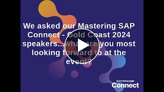 Mastering SAP Connect  Gold Coast 2024 Meet the Speakers [upl. by Yelyk]