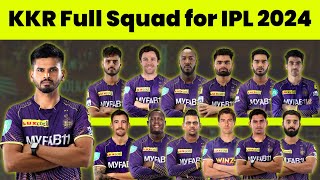 🚨 KKR Full Squad for IPL 2024  KKR Squad review KKR retain release List [upl. by Cranford]