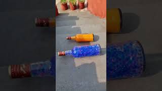 Blue Or Orange glass Bottles Crushing Crunchy amp Soft things shorts asmr satisfying [upl. by Amelia]