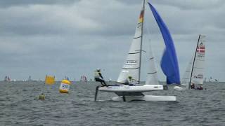 Nacra 17 Sailing  Setting the Spinnaker  Hoist First Set [upl. by Phipps185]