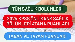 2024 KPSS Ã–N LÄ°SANS SAÄLIK BÃ–LÃœMLERÄ° ATAMA PUANLARI  Ã–NLÄ°SANS SAÄLIK BÃ–LÃœMLERÄ° TABAN PUANLARI [upl. by Les425]