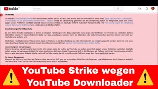 YouTube Strike  Verletzung der YouTube Community Richtlinien wegen Convert2mp3  fragwbs [upl. by Notfol]