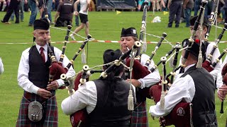 Pitlochry amp Blair Atholl Pipe Band 3rd in Grade 3 bands competing at 2023 Pitlochry Highland Games [upl. by Thornburg287]