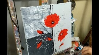 Jai testé pour vous lacrylique SENNELIER quotTuto Les coquelicots modernesquot par NELLY LESTRADE [upl. by Asalocin]