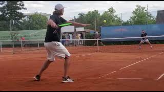 Brian Battistone amp Tennyson Whiting competing with twohandled tennis rackets [upl. by Rhodie]