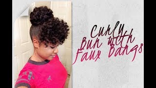 Curly Bun with Faux Bangs  BRAIDLESS CROCHET No Cornrows [upl. by Atived]