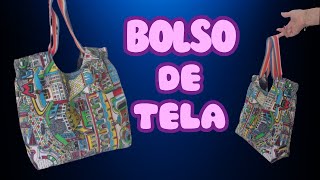 Como hacer un BOLSO DE TELA lona muy fácil paso a paso [upl. by Lisbeth]