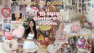 🎀 How to make your room AESTHETIC on a low budget ౨ৎ your PINTEREST ROOM ERA [upl. by Megen426]