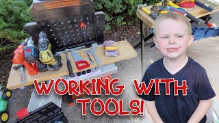 KIDS AND POWER TOOLS  Power Saw Drill and More [upl. by Agosto]