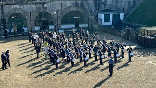 Nothe Fort Beating Retreat Display South West Area Sea Cadets Band Course February 2024 [upl. by Lyris]