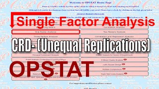 opstat data analysis how to do data analysis in opstat single factor data analysis in opstat crd [upl. by Eustatius]