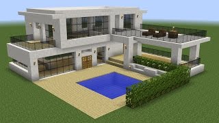 Minecraft  How to build a modern house 5 [upl. by Aciretahs337]