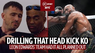 INCREDIBLE footage of Leon Edwards team drilling THAT head kick KO  UFC 278 Usman v Edwards II [upl. by Gildea]