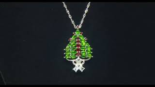 Christmas Tree Pendant Necklace With Chrome Diopside Garnet amp White Topaz In Rhodium over Silver [upl. by Allesig107]